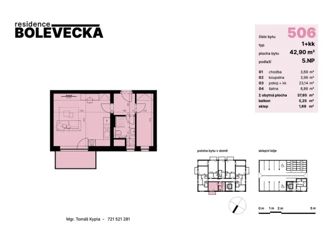 Pronájem bytu 1+kk, Plzeň, Pod Záhorskem, 447 m2