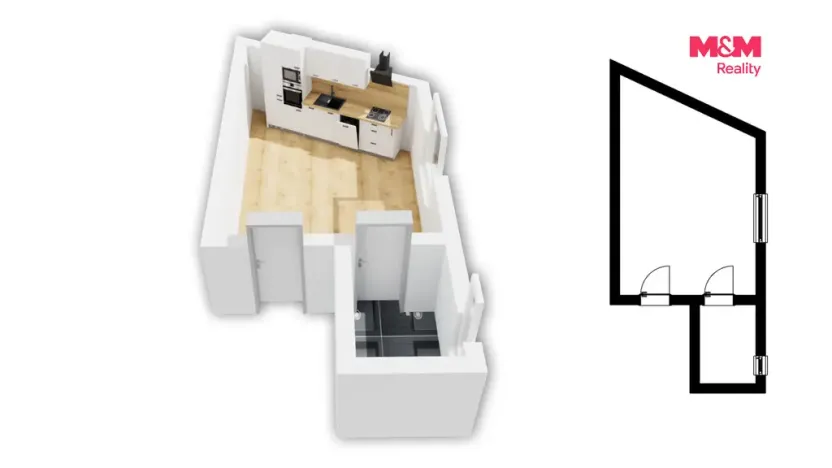 Pronájem bytu 1+kk, Trutnov - Dolní Předměstí, Maxima Gorkého, 15 m2