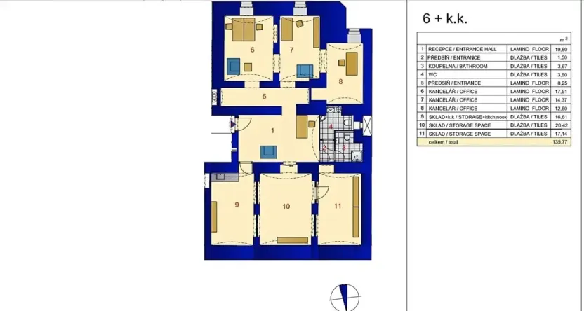 Pronájem kanceláře, Praha - Vinohrady, Mánesova, 135 m2