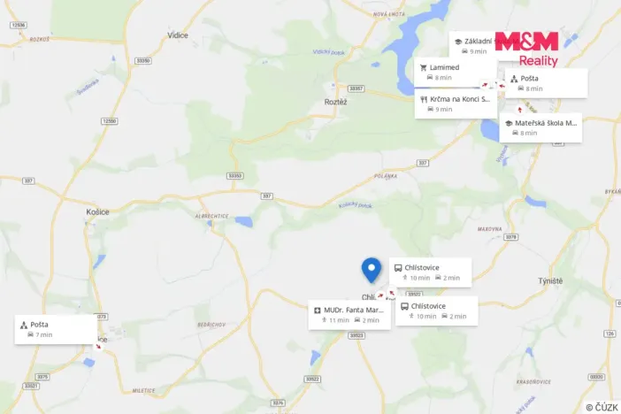 Prodej zahrady, Chlístovice, 1361 m2