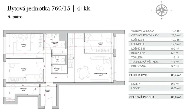 Prodej bytu 4+kk, Praha - Háje, Kupeckého, 89 m2