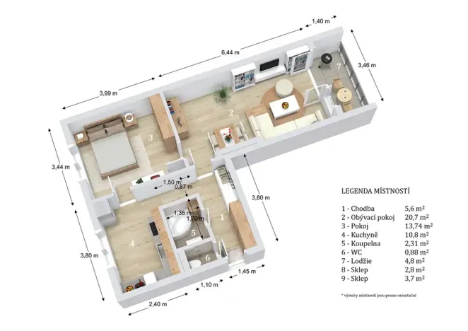 Prodej bytu 2+1, Velké Opatovice, Pod Strážnicí, 55 m2