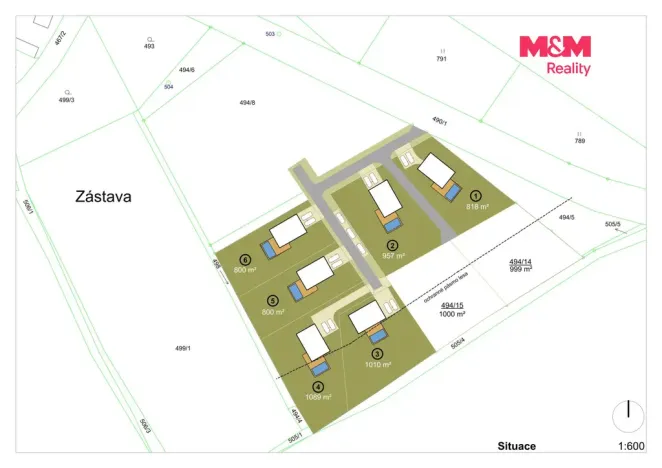Prodej pozemku pro bydlení, Újezd u Sezemic - Zástava, 1089 m2