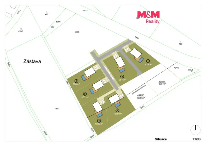 Prodej pozemku pro bydlení, Újezd u Sezemic - Zástava, 800 m2