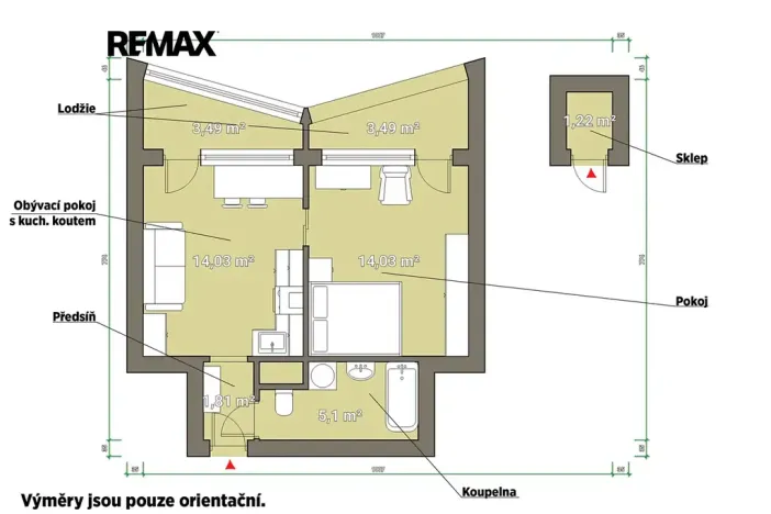 Pronájem bytu 1+1, Plzeň, Vejprnická, 36 m2