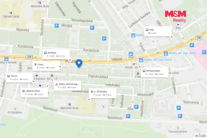 Prodej bytu 2+1, Kladno, Vítězná, 65 m2