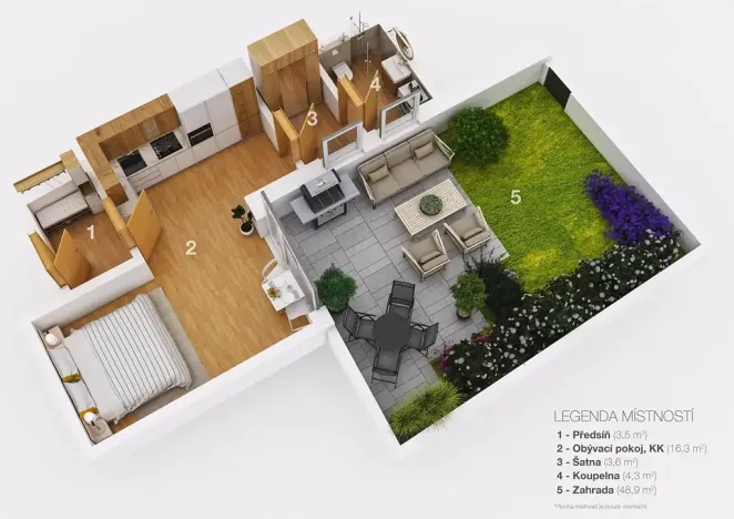 Pronájem bytu 1+kk, Brno, Jílkova, 38 m2