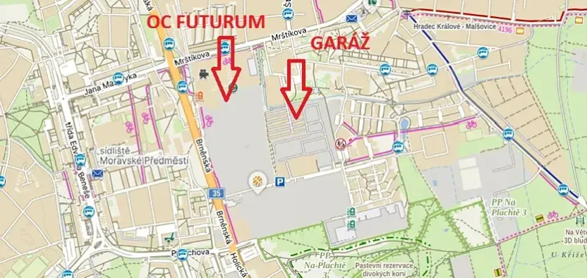 Pronájem garáže, Hradec Králové, 18 m2