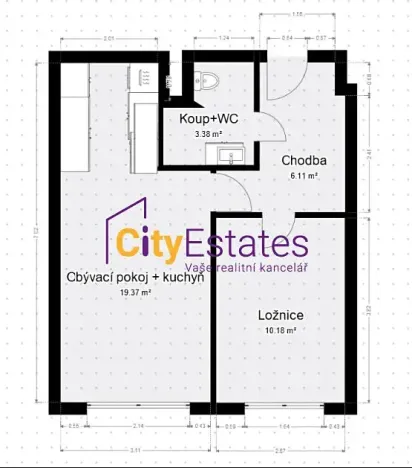 Prodej bytu 2+kk, Praha - Strašnice, Rembrandtova, 40 m2