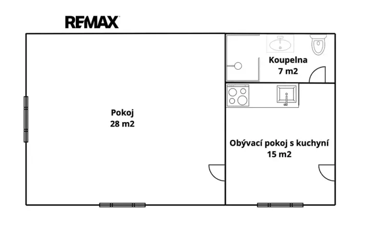 Pronájem bytu 2+kk, Ořech, V Chaloupkách, 50 m2
