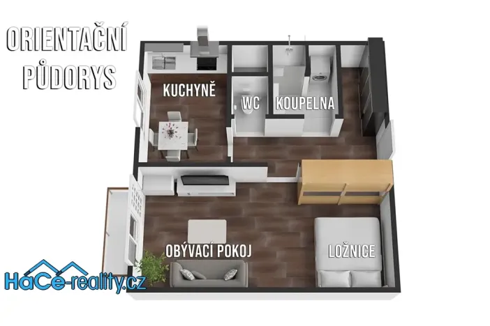 Prodej bytu 1+1, Hradec Králové, Brožíkova, 40 m2