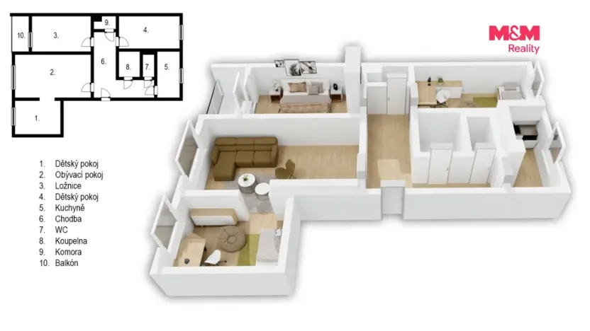 Prodej bytu 4+1, Praha - Modřany, Levského, 86 m2