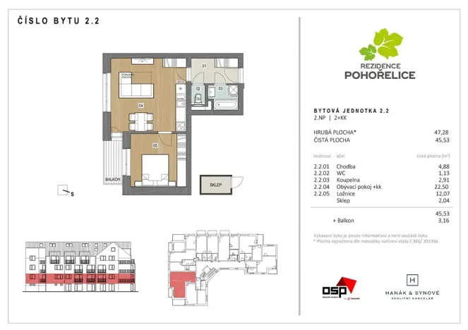 Prodej bytu 2+kk, Pohořelice, U Kasáren, 46 m2