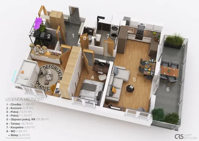Prodej bytu 3+kk, Praha - Horní Počernice, Studnická, 73 m2