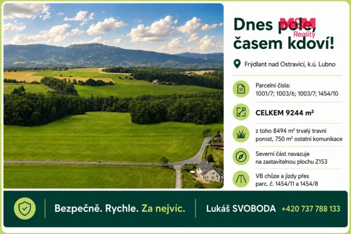 Prodej pole, Frýdlant nad Ostravicí, 9244 m2
