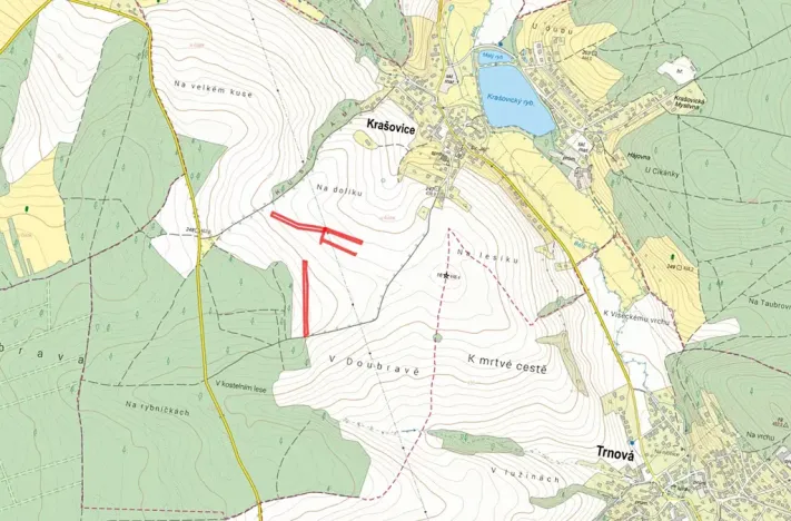 Prodej pole, Krašovice, 5491 m2