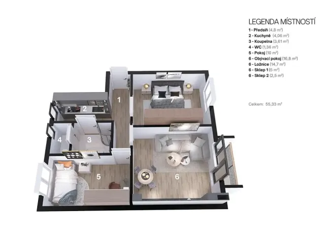 Prodej bytu 3+kk, Dubňany, Hornická, 56 m2