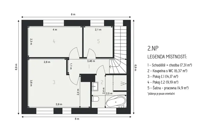 Prodej rodinného domu, Pustiměř, Konečná, 86 m2