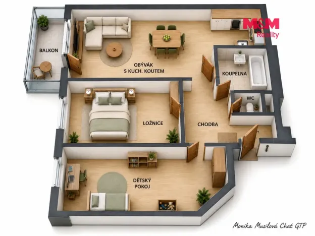 Prodej bytu 3+kk, Jihlava, Nad Jihlávkou, 79 m2