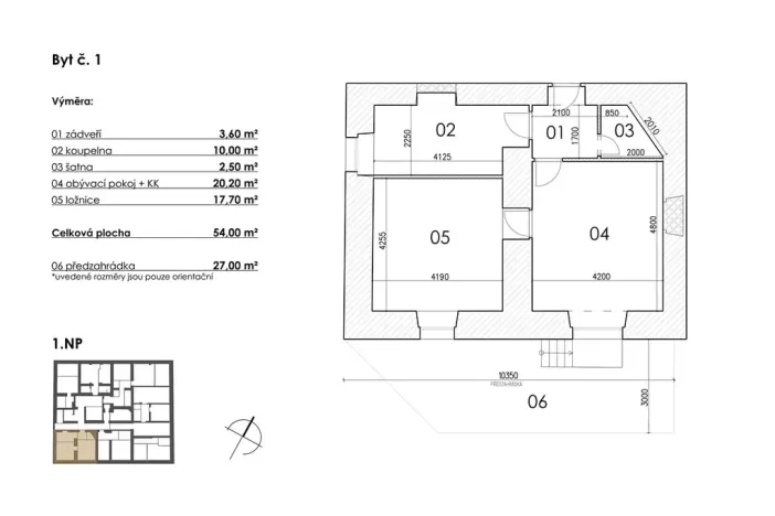 Prodej bytu 2+kk, Postupice, Blanická, 54 m2