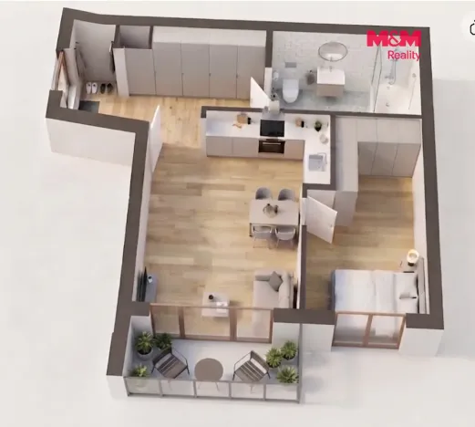 Pronájem bytu 2+kk, Praha - Stodůlky, Švejcarovo náměstí, 54 m2