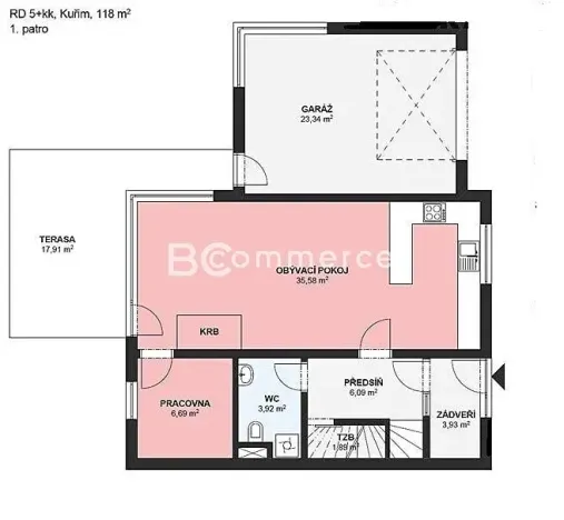 Pronájem rodinného domu, Kuřim, Rozdělovací, 160 m2