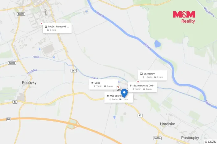 Prodej pozemku pro bydlení, Bezměrov, 843 m2