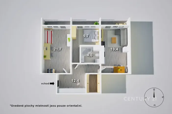 Prodej bytu 3+kk, Děčín, Oblouková, 74 m2