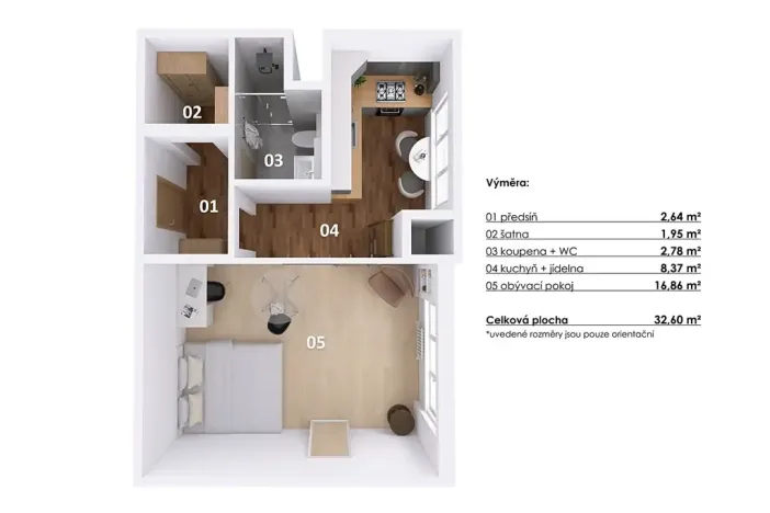 Pronájem bytu 1+1, Praha - Libeň, náměstí Na Balabence, 33 m2