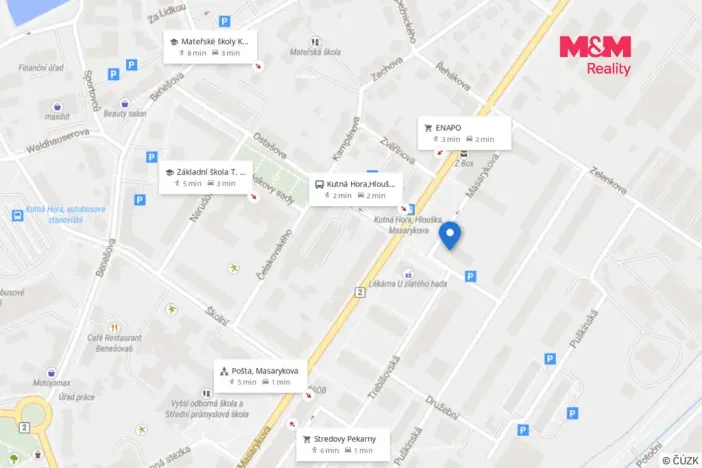 Prodej bytu 4+kk, Kutná Hora - Hlouška, Masarykova, 67 m2