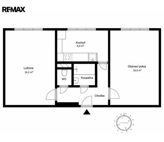 Pronájem bytu 2+1, Praha - Vinohrady, Pod Rapidem, 52 m2
