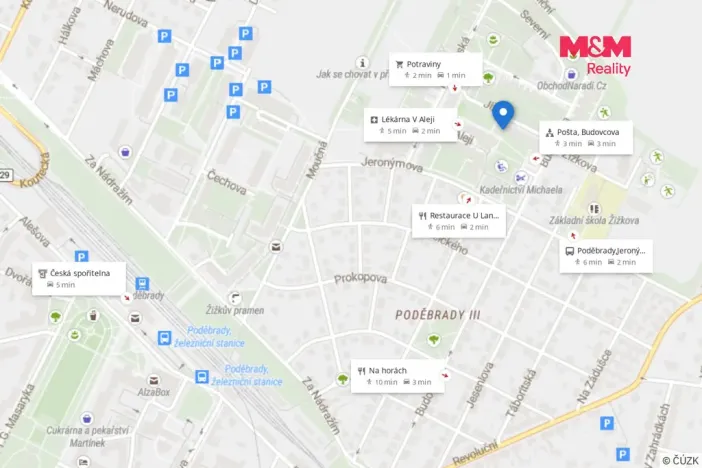 Pronájem bytu 1+kk, Poděbrady - Poděbrady III, Jižní, 33 m2