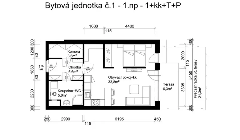 Prodej bytu 1+kk, Lanškroun, Vančurova, 49 m2