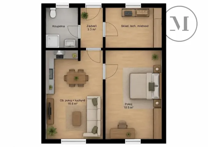 Prodej bytu 2+kk, Třeboň, 54 m2