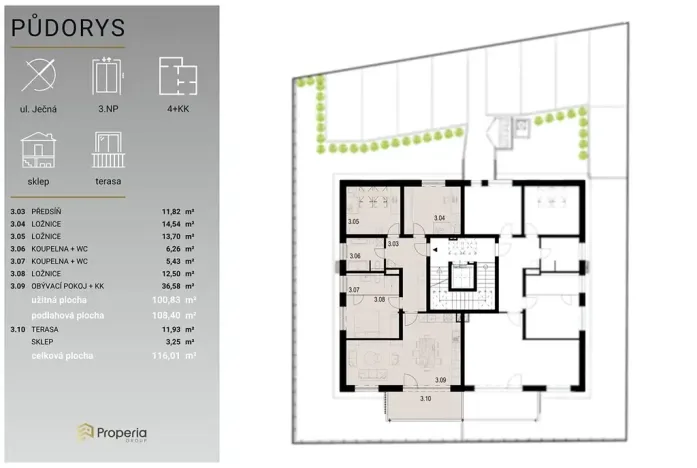 Prodej bytu 4+kk, Brno, Ječná, 101 m2