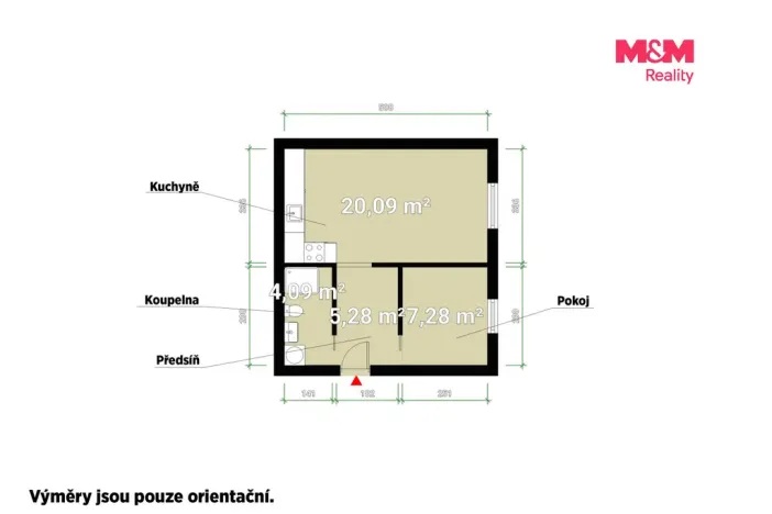 Pronájem bytu 2+kk, Tlučná, Tlučenská kolonie, 37 m2