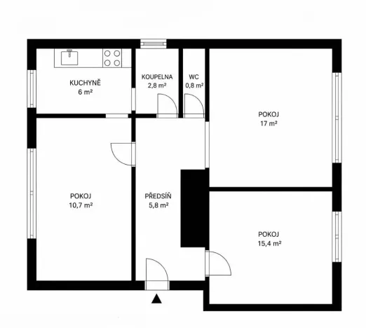 Prodej bytu 3+1, Brno, Kleštínek, 62 m2