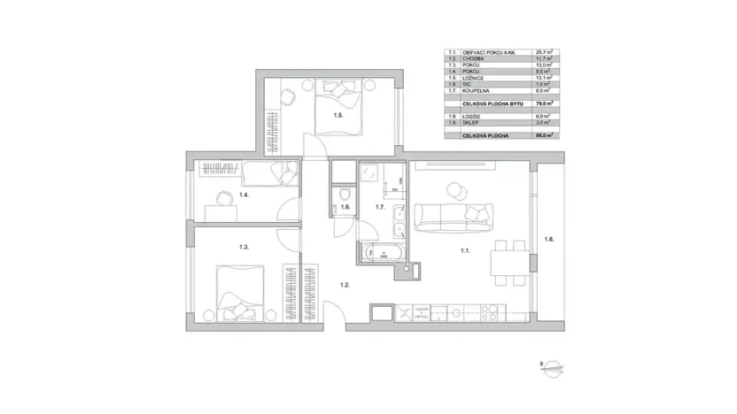 Prodej bytu 4+kk, Praha - Troja, Hnězdenská, 88 m2