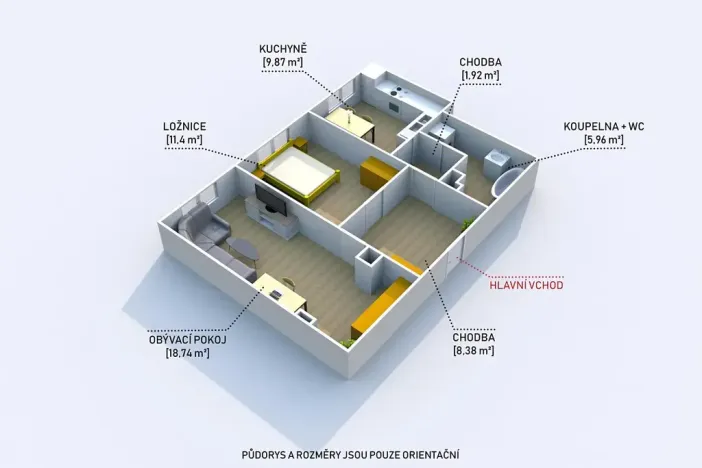 Prodej bytu 2+1, Klatovy, Hálkova, 56 m2
