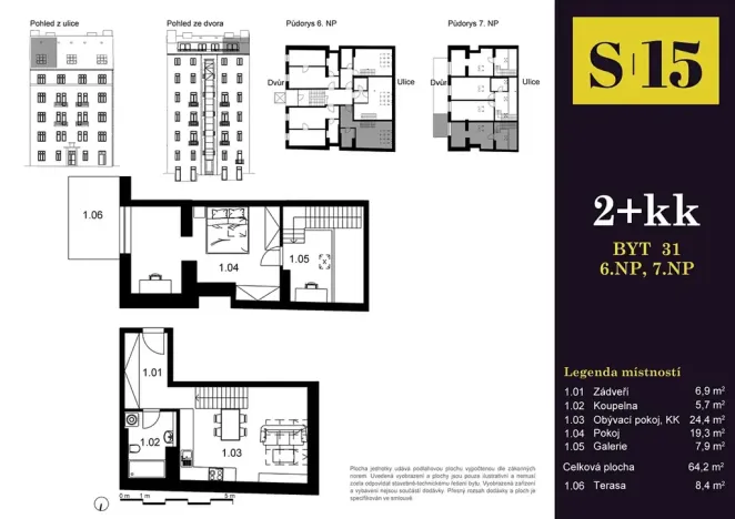 Prodej bytu 2+kk, Praha - Smíchov, 72 m2
