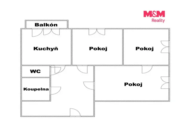Prodej bytu 3+1, Orlová - Lutyně, U Kapličky, 70 m2