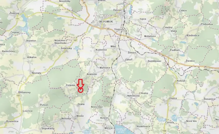 Prodej podílu lesa, Kramolín, 1401 m2