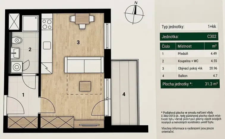Prodej bytu 1+kk, Praha - Hlubočepy, Fabiánové, 31 m2