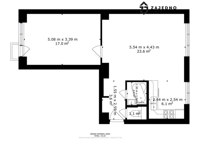 Pronájem bytu 2+kk, Brno, Jana Uhra, 53 m2