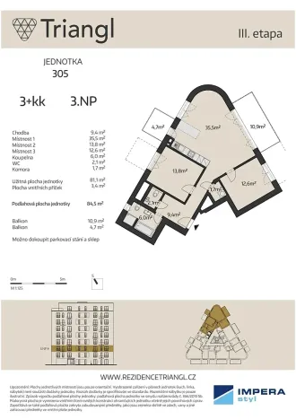 Prodej bytu 3+kk, Brno, Podveská, 84 m2
