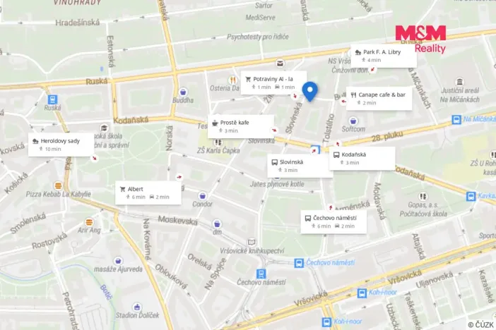 Pronájem bytu 2+kk, Praha - Vršovice, Bulharská, 48 m2