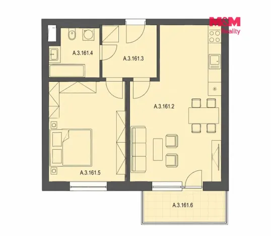 Prodej bytu 2+kk, Chýně, Ecksteinova, 52 m2
