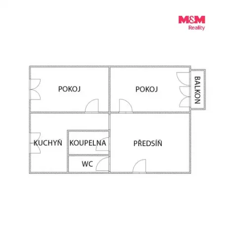 Prodej bytu 2+1, Rychnov nad Kněžnou, Sokolovská, 56 m2