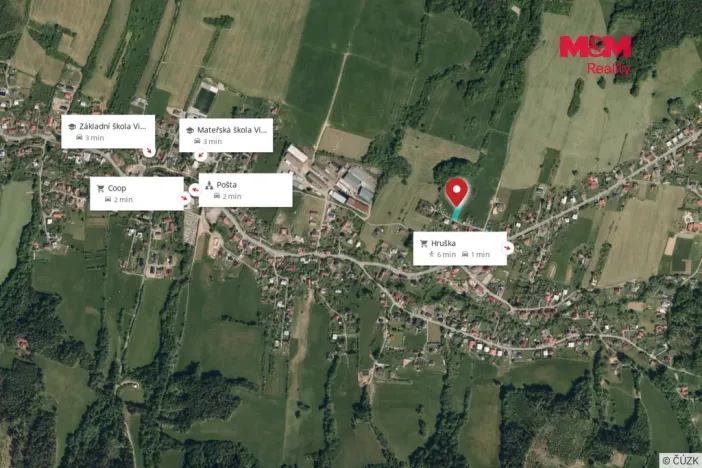 Prodej pozemku pro bydlení, Vidče, 1727 m2
