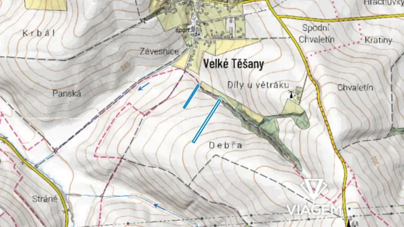 Prodej podílu pole, Vrbka, 965 m2